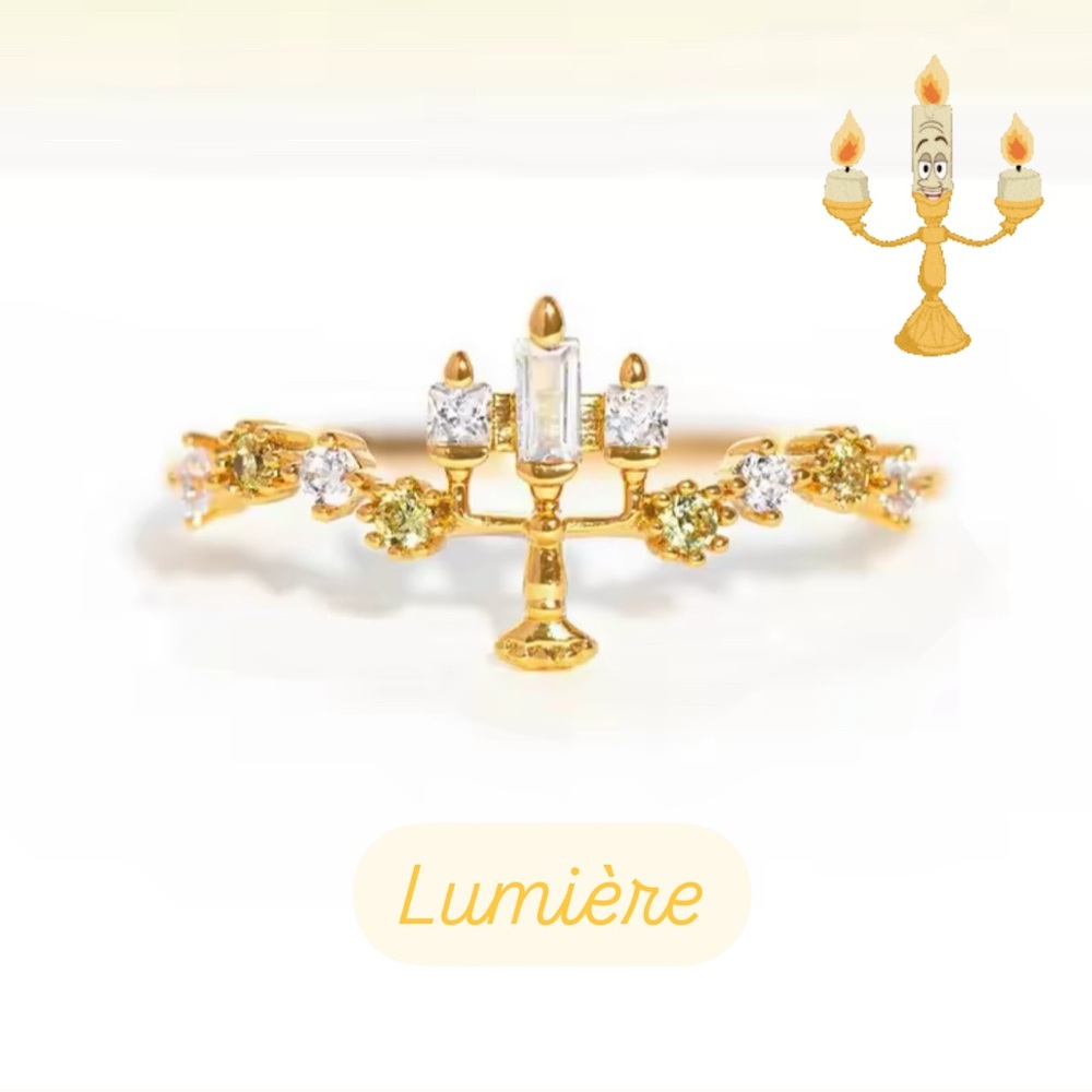 Disney Beauty & The Beast Lumière Candle Ring Size 7